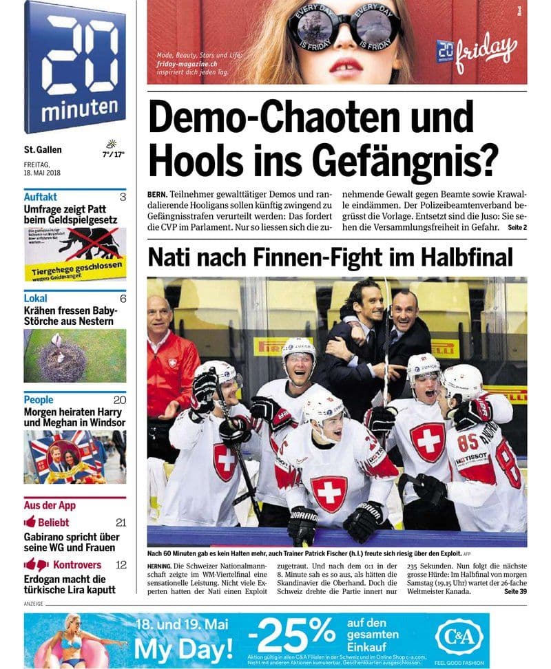 20 Minuten Region St Gallen 18 05 - 2018 [DE]
