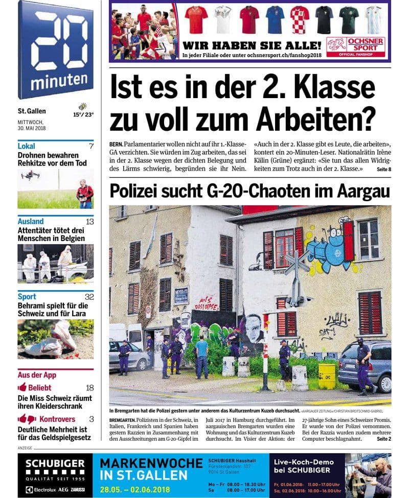 20 Minuten Region St Gallen 30 05 - 2018 [DE]