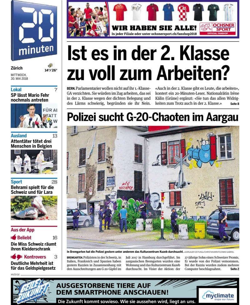20 Minuten Region Zuerich 30 05 - 2018 [DE]
